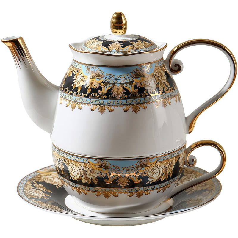Tea-for-One-Set aus Bone China mit gelbem Vintage-Blumenmuster Yellow Floral Vintage Bone China Tea for One Set - 1