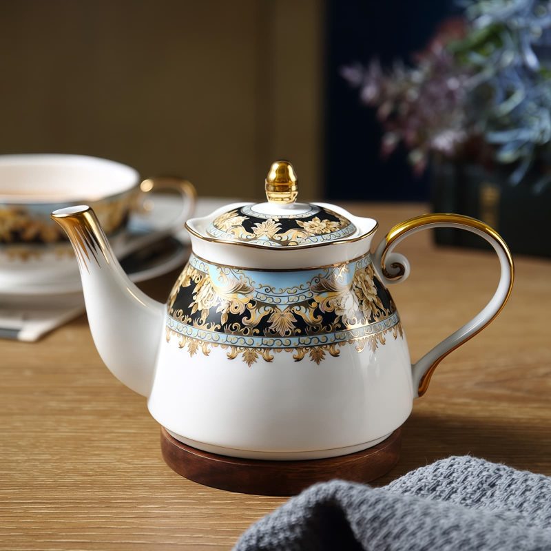 Tea-for-One-Set aus Bone China mit gelbem Vintage-Blumenmuster Yellow Floral Vintage Bone China Tea for One Set - 4