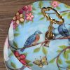 Etagere „Blue Bird Floral“ aus feinstem Bone China Blue Bird Floral Bone China Tiered Cake Stand - Elegant Dessert Server - 3