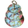 Etagere „Blue Bird Floral“ aus feinstem Bone China Blue Bird Floral Bone China Tiered Cake Stand - Elegant Dessert Server - 6