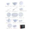 Handgefertigtes Bone-China-Geschirrset in Reinweiß mit Goldrand Pure White Handcrafted Bone China Dinnerware Set with Gold Edge - 14