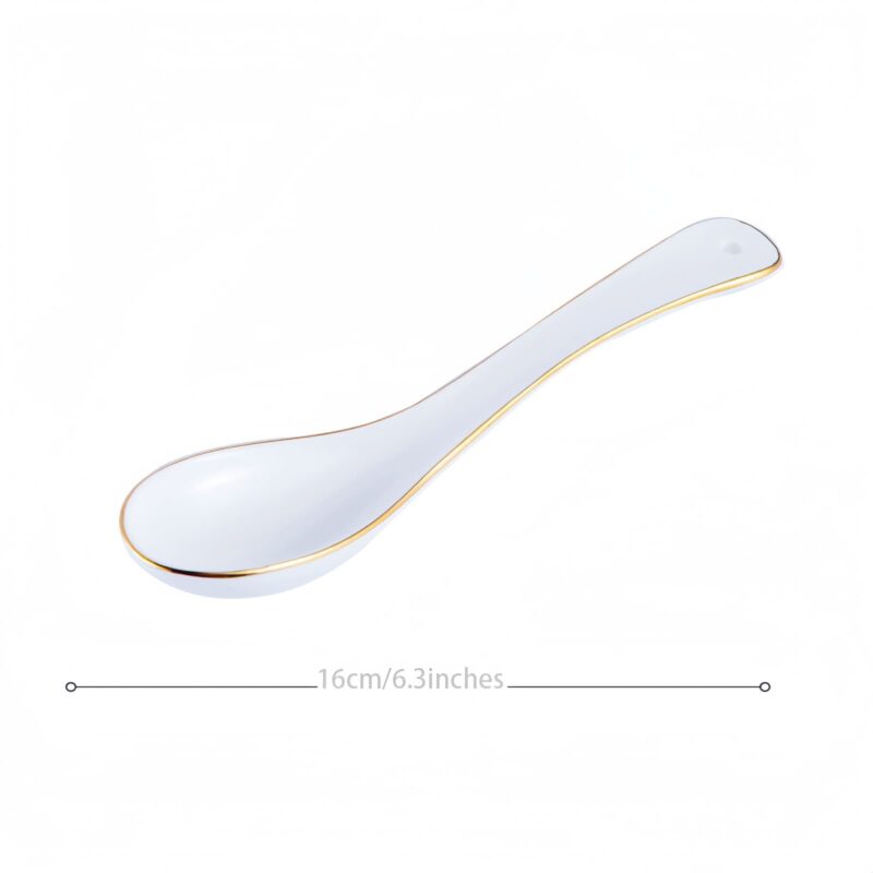 Handgefertigtes Bone-China-Geschirrset in Reinweiß mit Goldrand Pure White Handcrafted Bone China Dinnerware Set with Gold Edge - 15