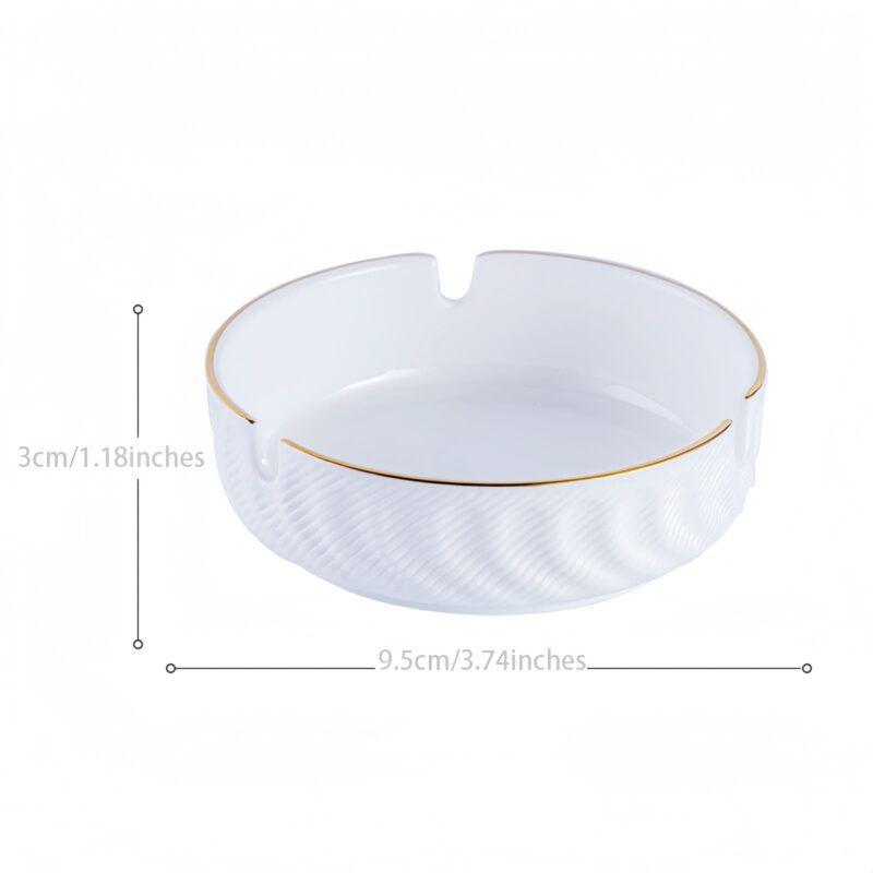 Handgefertigtes Bone-China-Geschirrset in Reinweiß mit Goldrand Pure White Handcrafted Bone China Dinnerware Set with Gold Edge - 2