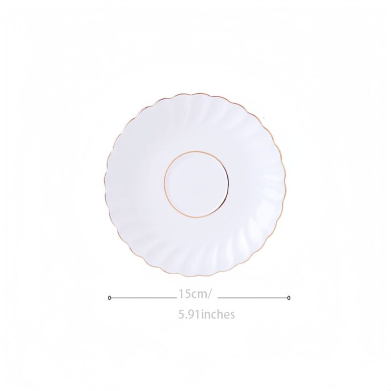 Handgefertigtes Bone-China-Geschirrset in Reinweiß mit Goldrand Pure White Handcrafted Bone China Dinnerware Set with Gold Edge - 17