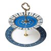 2-stöckige Etagere aus Bone China mit Goldakzenten 2-Tiered Bone China Cupcake Stand with Gold Accent | Elegant Serving Tray - 6