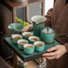 Japanisches Gongfu-Teeset „Grüner Lotus“ mit Teetablett Green Lotus Japanese Gongfu Tea Set with Tray | Authentic Ceremony - 9