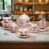 Teeservice „Pink Bird“ aus feinem Bone China mit Goldakzenten Pink Bird Bone China Tea Set with Gold Accents | Elegant English Teapot Set - 6