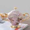 Teeservice „Pink Bird“ aus feinem Bone China mit Goldakzenten Pink Bird Bone China Tea Set with Gold Accents | Elegant English Teapot Set - 4