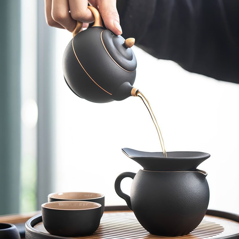 Classic Ceramic Chinese Gongfu Tea Set with Tray | Premium Brewing Experience - 2