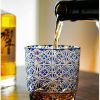 Edo Kiriko Blue Wave Daisy Whisky Glass - Handcrafted Japanese Art - 8