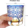 Edo Kiriko Blue Wave Daisy Whisky Glass - Handcrafted Japanese Art - 10