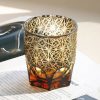 Edo Kiriko Blue Wave Daisy Whisky Glass - Handcrafted Japanese Art - 2