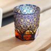 Edo Kiriko Blue Wave Daisy Whisky Glass - Handcrafted Japanese Art - 4