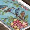 Fine-Bone-China-Teetablett „Bluebird Forest“ mit Tragegriffen Bluebird Forest Bone China Tea Tray with Raised Handles - 4