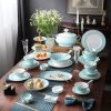 Geschirrset „Ocean Blue“ aus handgefertigtem Bone China mit Goldrand INGRI Ocean Blue Bone China Dinnerware Set - 5