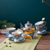 Feicui Bone China Teeservice mit Stövchen und Blumenmuster Feicui Chinese Floral Bone China Tea Set with Warmer - 6