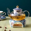 Feicui Bone China Teeservice mit Stövchen und Blumenmuster Feicui Chinese Floral Bone China Tea Set with Warmer - 1