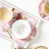 Tee-Tablett aus Bone China mit „Pink Bird Floral“-Motiv Pink Bird Floral Bone China Tea Tray - Elegant Serving - 2