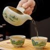 Mountain-Range Cloud Porcelain Kung Fu Tea Set with Rotating Teapot - 5