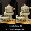 Mountain-Range Cloud Porcelain Kung Fu Tea Set with Rotating Teapot - 4