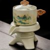 Mountain-Range Cloud Porcelain Kung Fu Tea Set with Rotating Teapot - 2