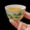 Mountain-Range Cloud Porcelain Kung Fu Tea Set with Rotating Teapot - 6