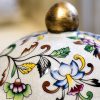 Sechseckige Keramik-Teedose mit floralem Muster Floral Hexagonal Ceramic Tea Caddy: Storage Canister - 2