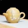 Yixing-Reisetee-Set mit Vogel-Blumen-Motiv für eine Person Bird Flower Yixing Purple Clay Travel Tea Set for One with Tray - 2