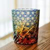 Edo Kiriko handgefertigter Whiskybecher in Blau-Bernstein mit Holzkiste Edo Kiriko Blue Amber Whisky Tumbler - Handcrafted Japanese Glass with Wooden Box - 4