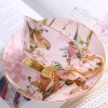 Teetassen-Set aus Bone China mit rosafarbenem Vogel- und Blumenmotiv und Goldrand Pink Bird Floral Bone China Tea Cup & Saucer Set with Gold Accents - 2