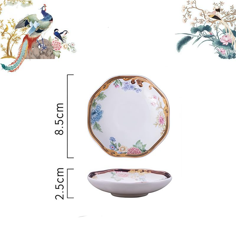 Handgefertigtes Bone-China-Geschirrset „Purple Phoenix“ mit Goldrand INGRI Purple Phoenix Bone China Tableware - Handcrafted Individual Piece - 11