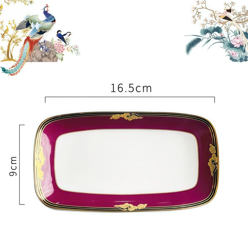 Handgefertigtes Bone-China-Geschirrset „Purple Phoenix“ mit Goldrand INGRI Purple Phoenix Bone China Tableware - Handcrafted Individual Piece - 8