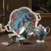 Blue Bird Flower Bone China Coffee Set - English Style Tea Set - 6