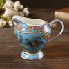 Blue Bird Flower Bone China Coffee Set - English Style Tea Set - 2