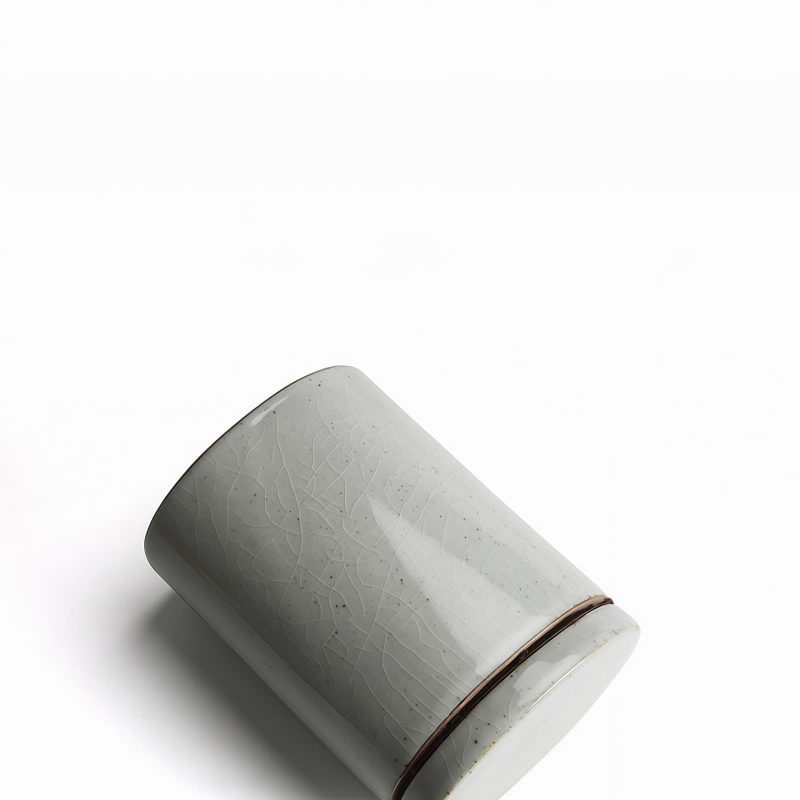 Vintage-Teedose aus japanischer Rohkeramik Vintage Japanese Crude Pottery Tea Caddy Storage Canister - 4