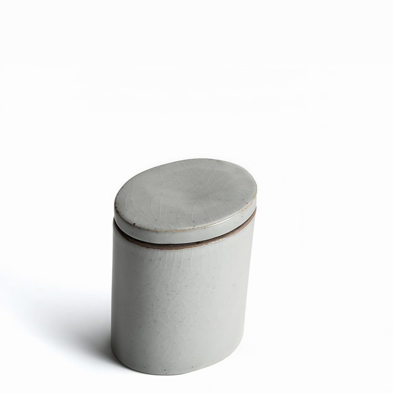 Vintage-Teedose aus japanischer Rohkeramik Vintage Japanese Crude Pottery Tea Caddy Storage Canister - 3