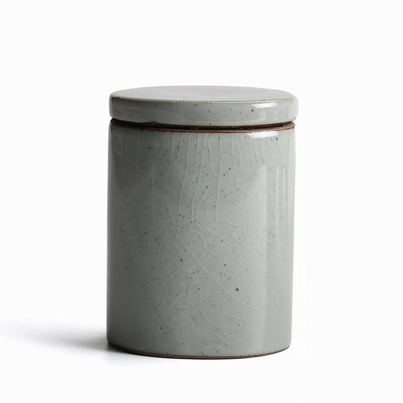 Vintage-Teedose aus japanischer Rohkeramik Vintage Japanese Crude Pottery Tea Caddy Storage Canister - 2