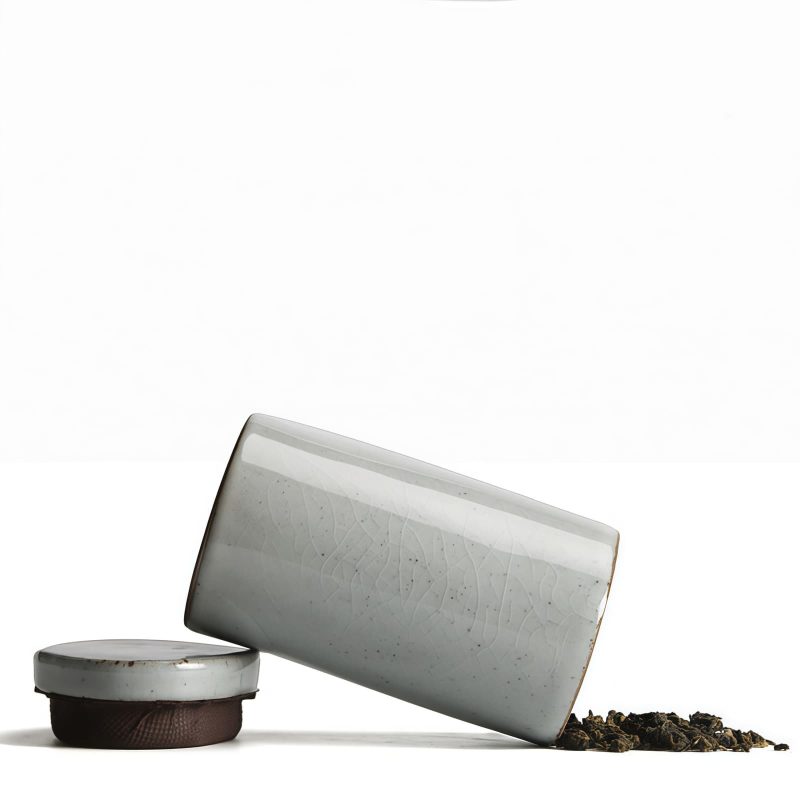 Vintage-Teedose aus japanischer Rohkeramik Vintage Japanese Crude Pottery Tea Caddy Storage Canister - 5