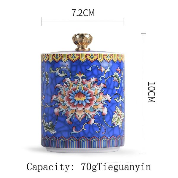 Porzellan-Teedose mit lebensechtem Blumendekor Porzellan-Teedose mit lebensechtem Blumendekor