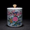 Porzellan-Teedose mit lebensechtem Blumendekor Lifelike Floral Porcelain Tea Caddy | Durable Loose Tea Storage - 7