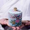 Porzellan-Teedose mit lebensechtem Blumendekor Lifelike Floral Porcelain Tea Caddy | Durable Loose Tea Storage - 9