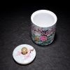 Porzellan-Teedose mit lebensechtem Blumendekor Lifelike Floral Porcelain Tea Caddy | Durable Loose Tea Storage - 4