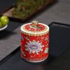 Porzellan-Teedose mit lebensechtem Blumendekor Lifelike Floral Porcelain Tea Caddy | Durable Loose Tea Storage - 6