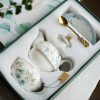 Tea for One Set aus Porzellan mit Vogel- und Blumenmotiv und Goldrand Gold Trim Bird Floral Porcelain Tea for One Set - 8