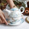 Tea for One Set aus Porzellan mit Vogel- und Blumenmotiv und Goldrand Gold Trim Bird Floral Porcelain Tea for One Set - 3