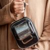 Yixing Purple Clay Travel Tea Set with Wooden Handle & Case - 1