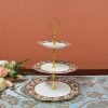 3-stöckige Etagere aus Bone China mit floralem Muster Floral 3-Tier Bone China Cake Stand - Elegant Dessert Display - 4