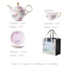 Handgefertigtes Bone-China-Teeservice „Secret Garden“ mit Goldrand Secret Garden Handcrafted Bone China Tea Set with Gold Rims - 14