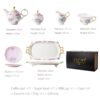 Handgefertigtes Bone-China-Teeservice „Secret Garden“ mit Goldrand Secret Garden Handcrafted Bone China Tea Set with Gold Rims - 4