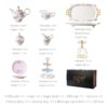 Handgefertigtes Bone-China-Teeservice „Secret Garden“ mit Goldrand Secret Garden Handcrafted Bone China Tea Set with Gold Rims - 5